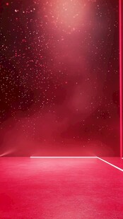 红色星空下的抽象舞台