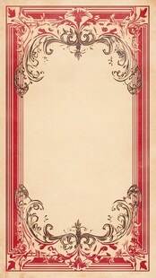 复古红色花纹边框背景