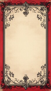 复古红色边框纸张背景