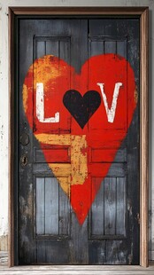 乡村风格的爱心门艺术