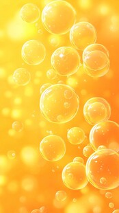 金色油泡的抽象世界