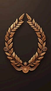 金色花环在黑暗中闪耀