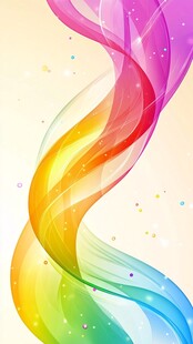抽象彩虹波浪