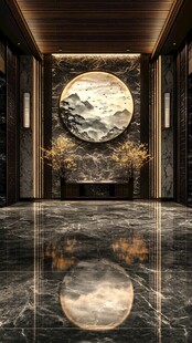 豪华大堂的艺术装饰