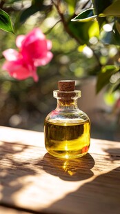 阳光下的天然油瓶