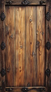 古老的木板与金属铰链