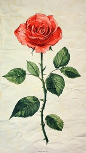 绚烂玫瑰 绿叶衬托 茎秆挺拔