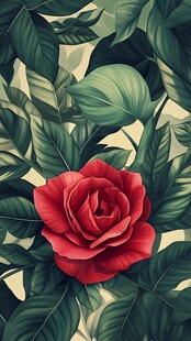 绚烂玫瑰 翠绿叶丛
