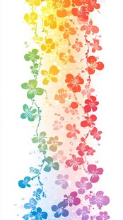 彩虹花卉渐变背景