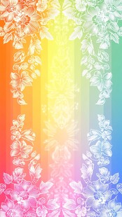 彩虹花卉渐变背景
