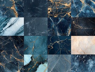 蓝色大理石纹理的集合