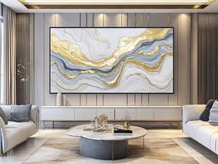 现代奢华客厅艺术品展示