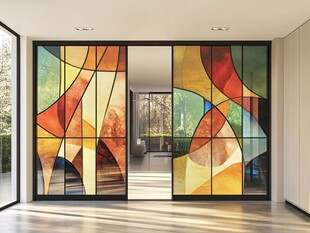 彩色玻璃艺术隔断