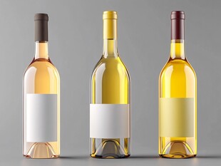 三个酒瓶的灰色背景