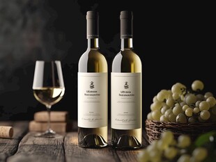 优雅的酒瓶与葡萄的静谧之美