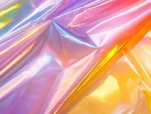 彩虹色的光泽金属箔