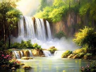 瀑布森林的宁静之美