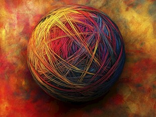 五彩缤纷的线球