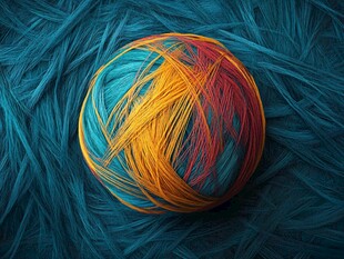 五彩斑斓的线球