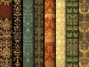 复古花卉图案纹理背景