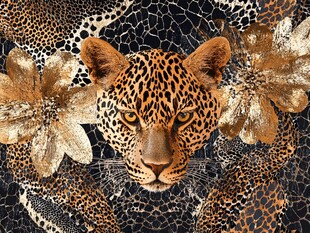 豹纹与花卉的艺术融合