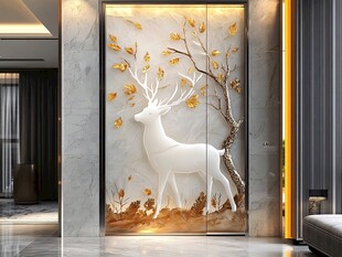 鹿与秋叶的艺术之门