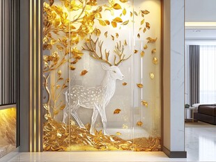 鹿形玻璃艺术品