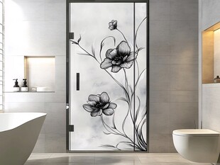 浴室艺术玻璃门设计