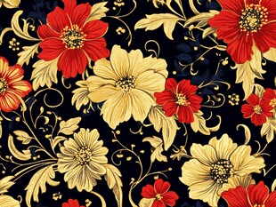 奢华复古花卉图案