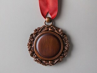 复古风格木质奖牌吊坠
