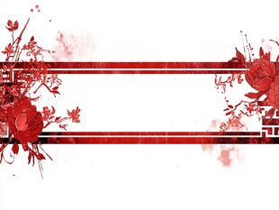 红白相间的花卉图案
