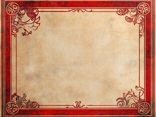 复古红框羊皮纸背景