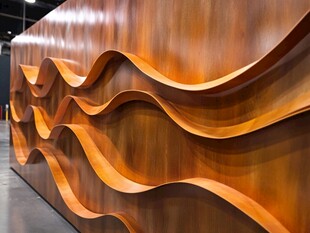 波浪形木墙艺术