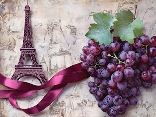 埃菲尔铁塔与葡萄的浪漫邂逅