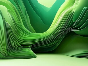 绿色波浪抽象艺术