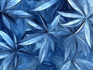 蓝色树叶的抽象艺术