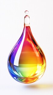彩虹色液体滴落
