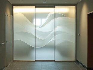 波浪纹玻璃门