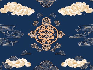 云纹图案的蓝色背景