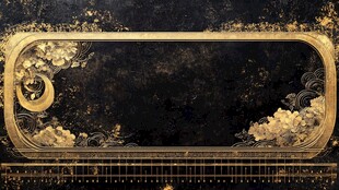 金色复古框架与花卉图案