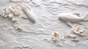 白色浮雕艺术作品