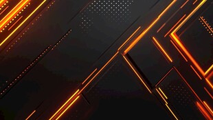 橙色光影下的几何抽象