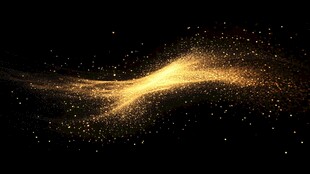 金色粒子流动的抽象画