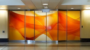 抽象艺术玻璃门