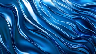 流动的蓝色抽象画