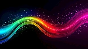 抽象的霓虹波浪