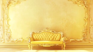 豪华金色沙发 复古风格室内设计