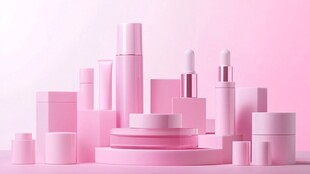 粉色化妆品系列