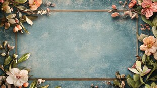 复古花卉绿色背景