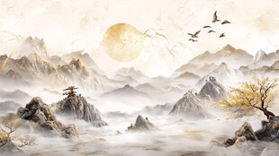 云雾缭绕的山川风景